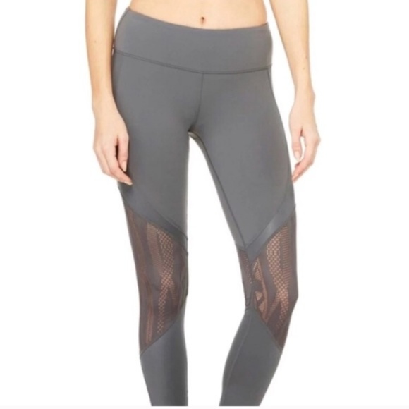 Alo Yoga Vitality Legging Gray Lace 